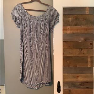 Off the shoulder striped dress